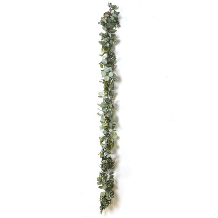 AliKopy 6.5ft Eucalyptus & Boxwood Garland with 20 LED Fairy Lights