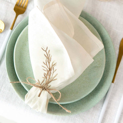 AliKopy 25-Pack Metallic Gold Fern Leaf Stems - 6" Faux Floral Decor