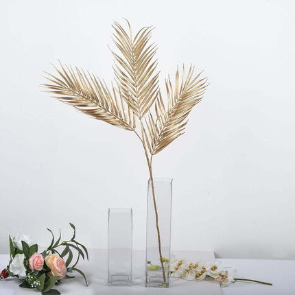 AliKopy 32" Metallic Gold Artificial Palm Leaf Branch - Tropical Decor