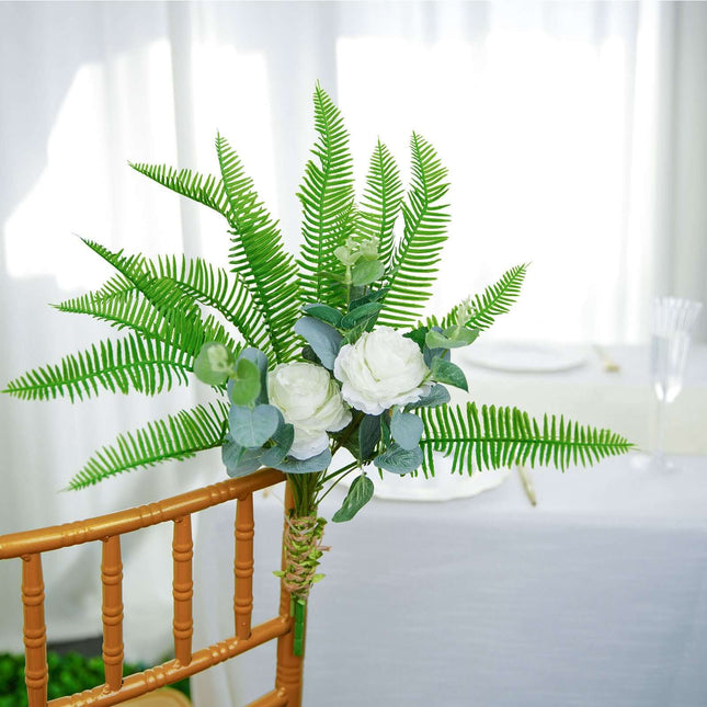 AliKopy 2 Stems Artificial Cycas Fern Leaves, Lush Indoor Faux Plants
