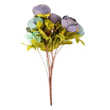 AliKopy 2 Pack Dusty Blue Peony Wedding Bouquets - Faux Silk Arrangeme