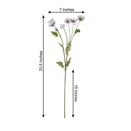 AliKopy 33" Lavender Lilac Artificial Poppy Silk Flowers - Elegant Cen