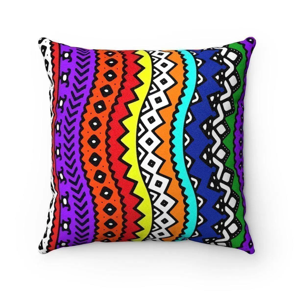 Faux suede tribal decorative pillow w/insert - Très Elite
