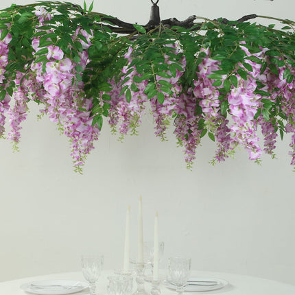 AliKopy 55" Lavender Lilac Wisteria Vine Canopy - Interchangeable Bran