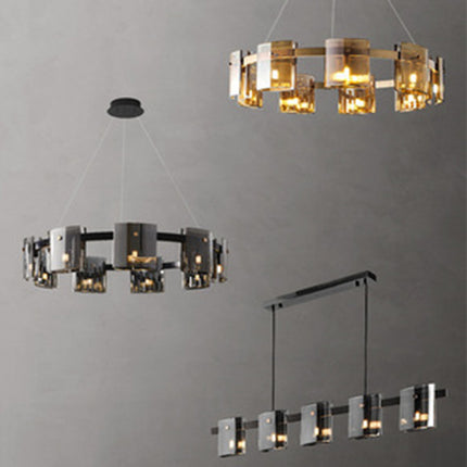 Modern Simple Glass Living Room Chandelier Bedroom Study Personality