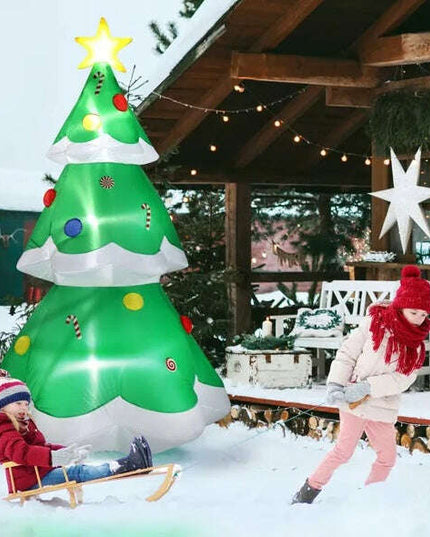 6.9 FT Lighted Christmas Inflatable Decoration, Inflatable Christmas Tree
