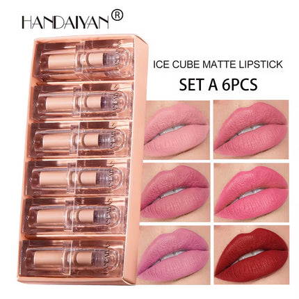 Peekaboo Studio Ice Lipstick Set of 6 - Long-lasting, Vibrant Colors