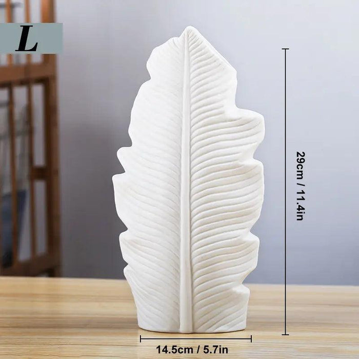 Leaf-Inspired Ceramic Vase for Stylish Home and Office Decor