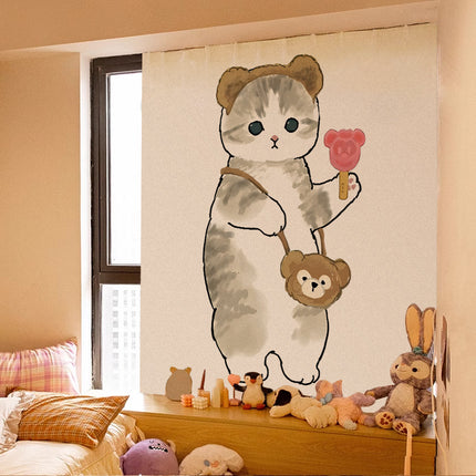 Peekaboo Studio Velcro Cat Curtain – Punch-Free Self-Adhesive Shade