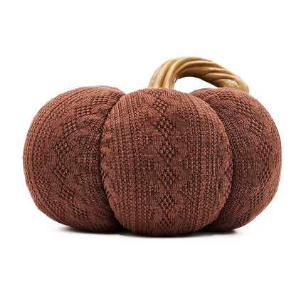 Room & Decor Set of 2 Dark Brown Polyester Pumpkin Ornaments - Fall De