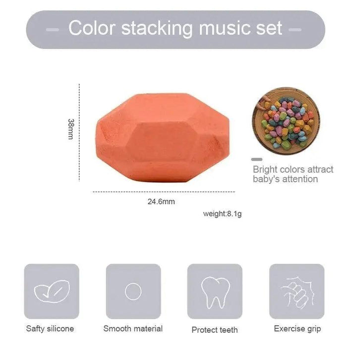 Rainbow Wooden Blocks Set for Developing Cognitive Skills