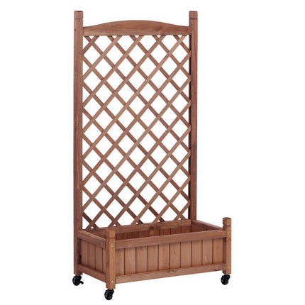 Room & Decor Raised Garden Bed with Trellis - 2 Pack, Wooden Planter B