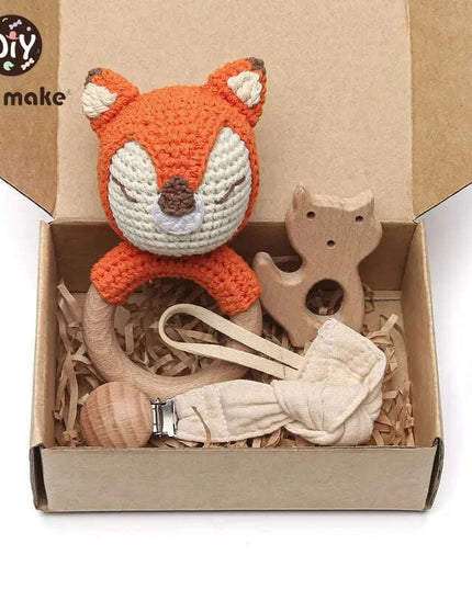 Adorable Baby Gift Set: Cotton Bath Towel, Crochet Rattle, and Accessories for Kids