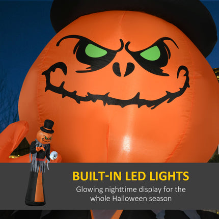 Homcom 12Ft Halloween Inflatable Pumpkin Reaper with LED Lights