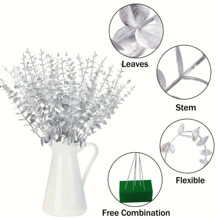 Elegant Golden Eucalyptus Stem Bundle - 15 Pieces for Festive Home Decor