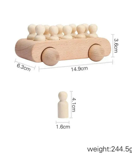 Educational Wooden Train Set for Babies - Montessori-Inspired Learning Toy with Trolley and Number Blocks