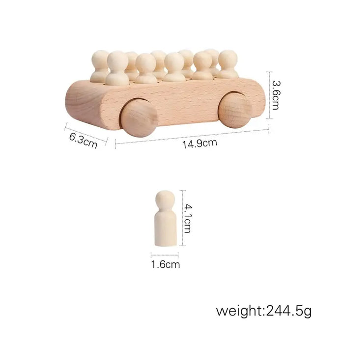 Educational Wooden Train Set for Babies - Montessori-Inspired Learning Toy with Trolley and Number Blocks