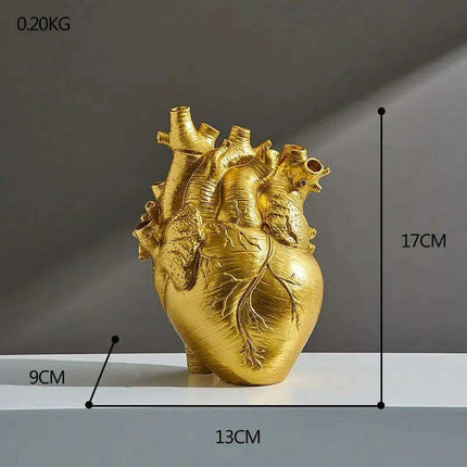 Anatomical Heart Artistry Resin Vase - Unique Home Accent Decor
