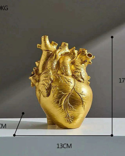 Anatomical Heart Artistry Resin Vase - Unique Home Accent Decor