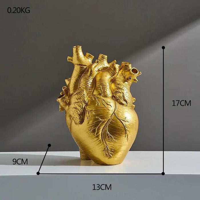 Heart-Shaped Resin Flower Vase - Artistic Home Decor Statement