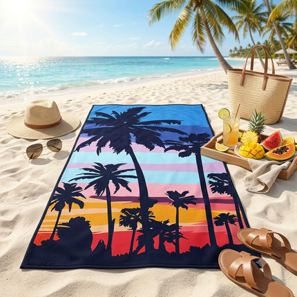 A20MaoX Tropical Floral & Striped Beach Towel - Super Absorbent & Quic