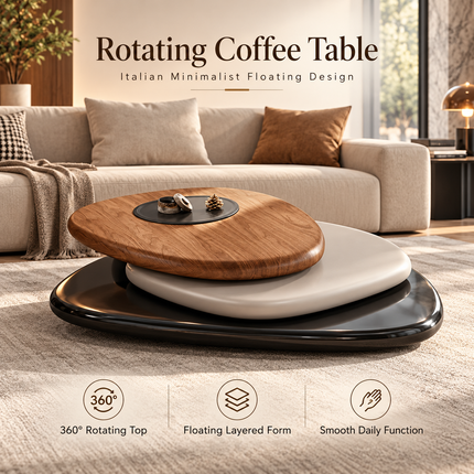Rotating Coffee Table - Italian Minimalist Floating Design
