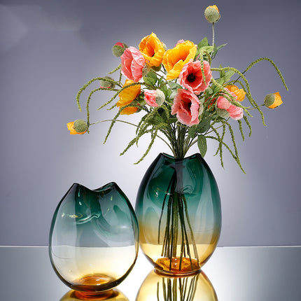 Hand Blown Handmade Glass Vase Modern Geometric Soda Lime Large Mini Small