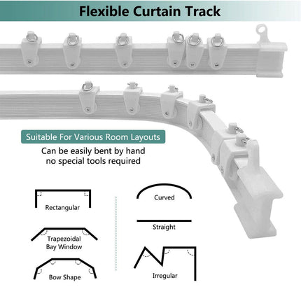 NEW 5M Bendable Flexible Curtain Track Rod Rail Ceiling Window Caravan
