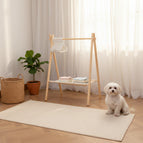 Wooden hangers and white pearl