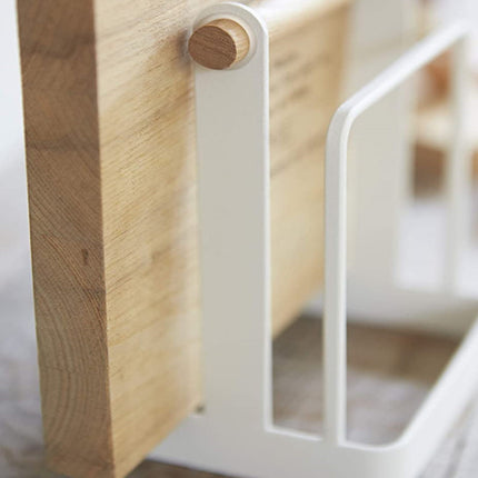 Japanese Chopping Board Draining Kitchen Desktop Storage Rack White Iron Art