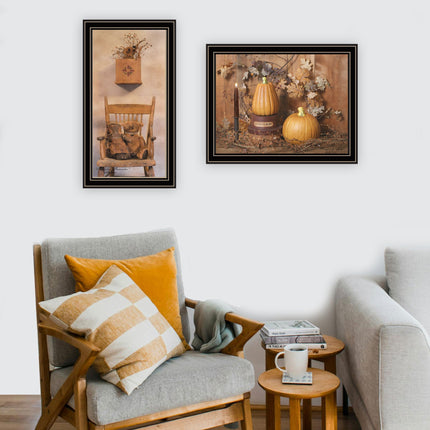 Billy Jacobs 2-Piece Framed Wall Art - Friends & Pumpkins Decor