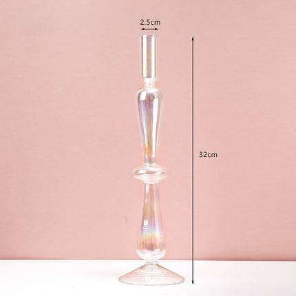 Colorful Glass Candle Holder For Living Room Table Decoration Gift