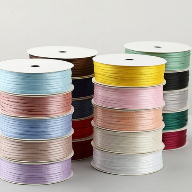 Peekaboo Studio 2mm Double-Sided Silk Ribbon for DIY Packaging