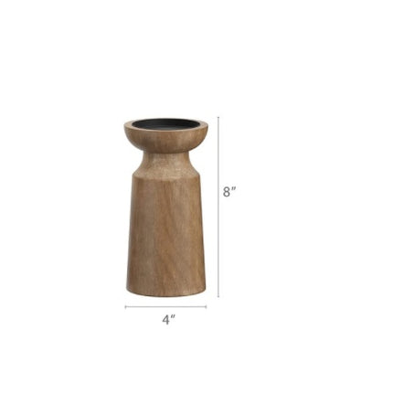 Solid Wood Retro Candlestick Table Decor Candle Holder