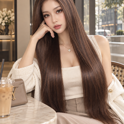 4x4 Lace Straight Human Hair Wig — Chocolate Brown, 150% Density Wigs 4x4-lace-straight-human-hair-wig-brown-density Beauty & Personal Care›Hair Care›Hair Extensions & Wigs