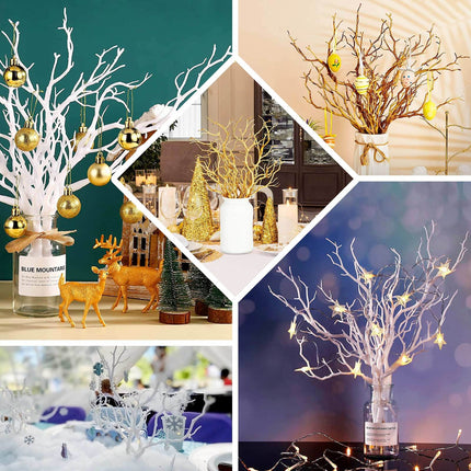 AliKopy 10-Pack White Artificial Manzanita Branches - 14" for Centerpi