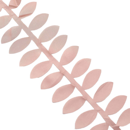 AliKopy Taffeta Ribbon Sash - 4" Leaf Petal Design, 50ft, Dusty Rose