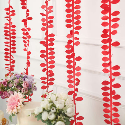 AliKopy Taffeta Ribbon Sash - 4" Leaf Petal Design, 50ft Length, Red