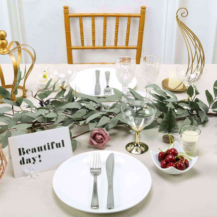 AliKopy 5ft Frosted Real Touch Willow Leaf Garland - Flexible & Lifeli
