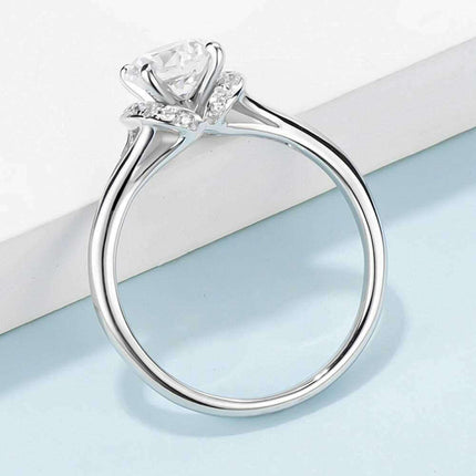 Sophisticated Sterling Silver Lab-Grown Diamond Ring