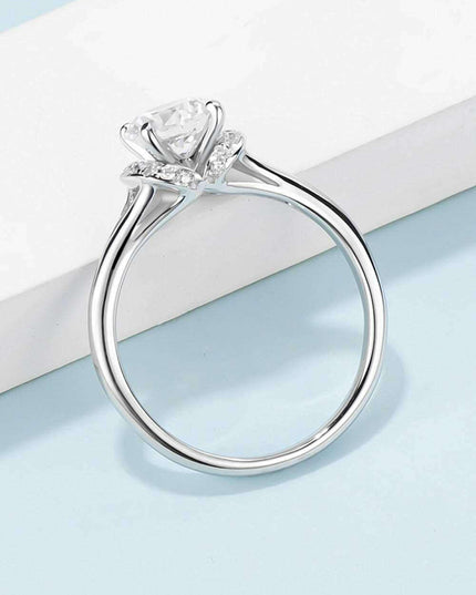 Sophisticated Sterling Silver Lab-Grown Diamond Ring