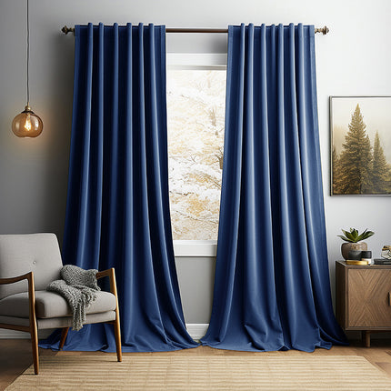 Vintage Velvet Blackout Curtain | Heat-Insulating, Perforated Eyelet, 8 Colours