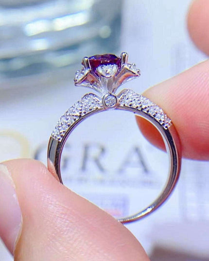 Timeless Radiance: 1 Carat Lab-Grown Diamond Ring with Moissanite and Zircon Accents