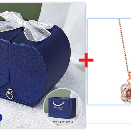 Peekaboo Studio Apple Rose Jewelry Box - Elegant Necklace & Ring Holde