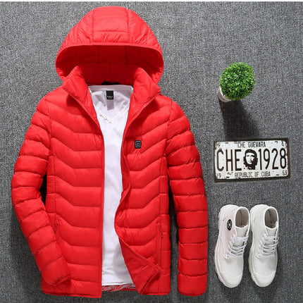 Winter Heated Jacket USB Electric Cotton Coat Zip-up Heater Thermal Cl