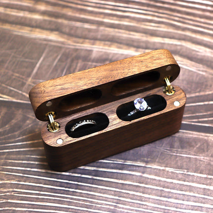 Ring Box Black Walnut Diamond Ring Pairing Box