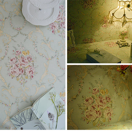 European-style Pastoral Floral Self-adhesive Wallpaper