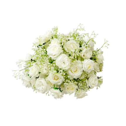 AliKopy 22-Inch White Silk Rose Centerpiece - Pre-Made, Elegant Décor