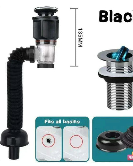 Versatile Tool-Free Sink Drainage Kit with Clog-Resistant Features for Kitchen and Bathroom