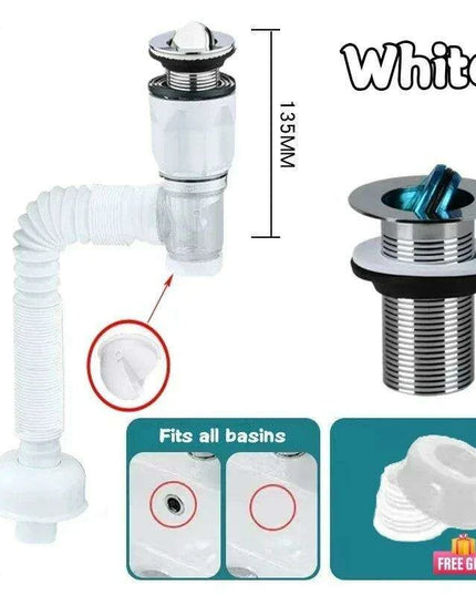 Versatile Tool-Free Sink Drainage Kit with Clog-Resistant Features for Kitchen and Bathroom